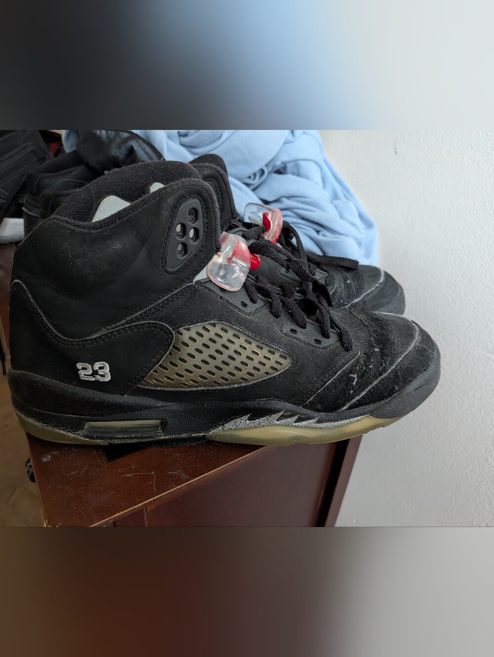 Black Jordan 5s Basketball Sneakers